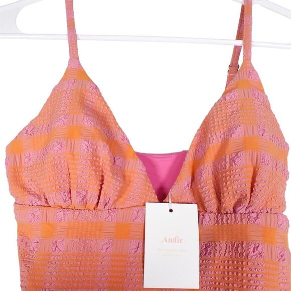 NWT Sample Andie Swim Women's Lanikai Candy Plaid Swimsuit XS Multicolor 2609 - Picture 9 of 13